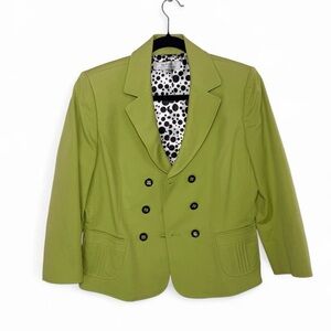 Tahari Lime Double-Breasted Blazer